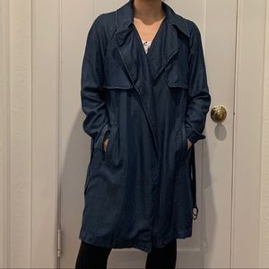 Zara denim trench coat with pockets